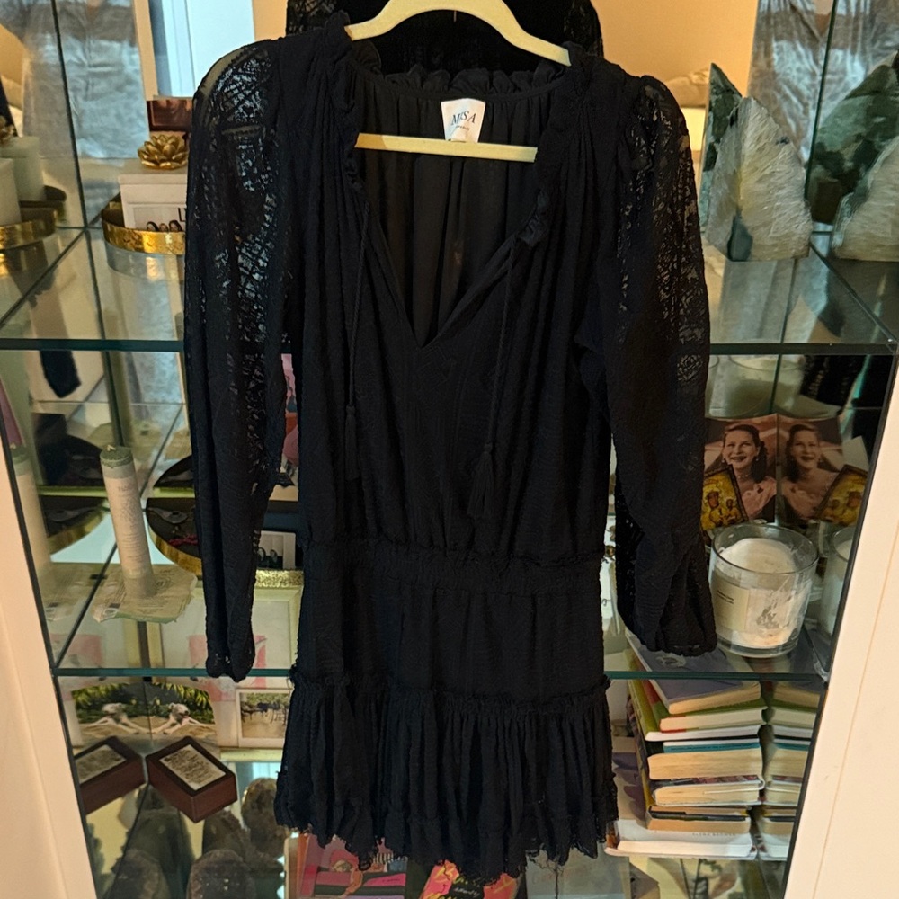 Misa Los Angeles Elegant Black Lace Dress